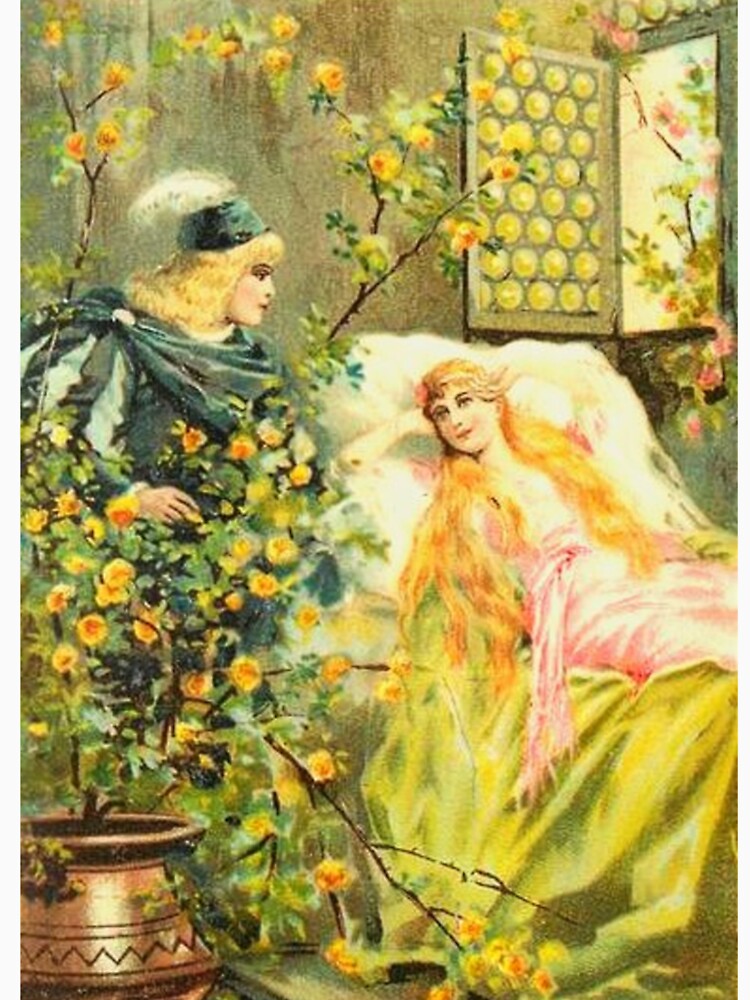 Sleeping Beauty awakens Vintage Christmas Card by J.N by sweetartnc
