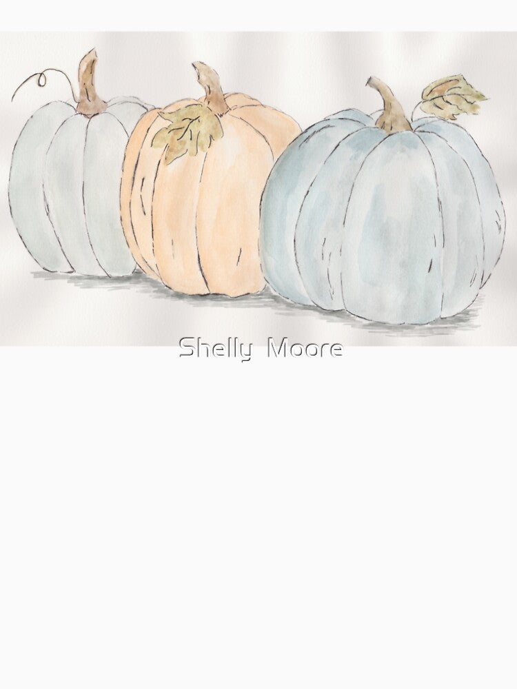 Watercolor Pumpkins by Shelly  Moore