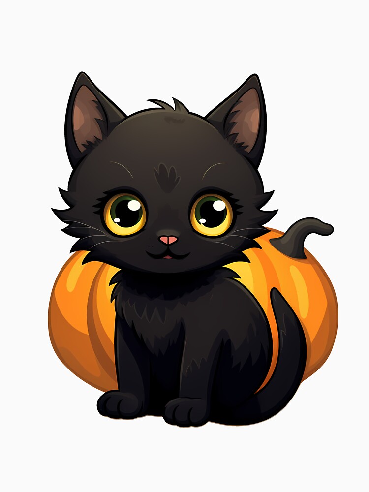 Kawaii Black Cat - Halloween by Vansky-Art