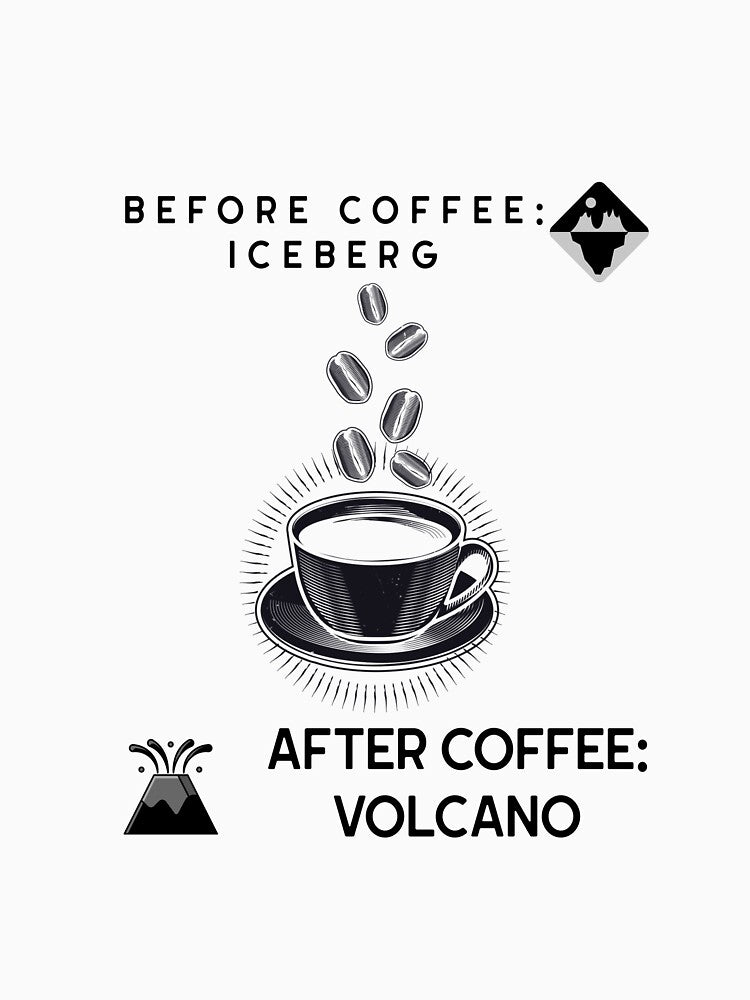 Before Coffee: Iceberg | After Coffee: Volcano by sfinchcapod
