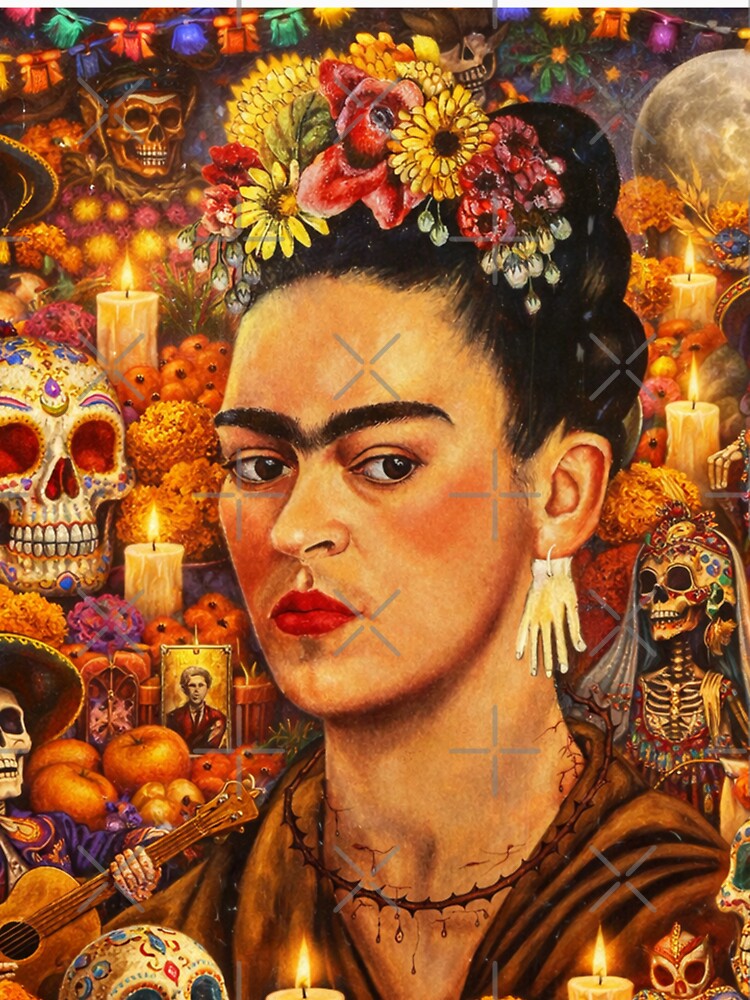 Frida Kahlo Dia de Muertos by Muycote