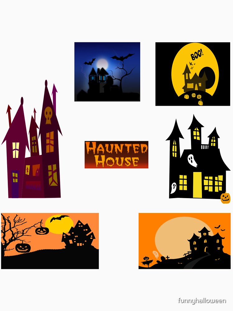 vintage spooky halloweentee haunted house by funnyhalloween