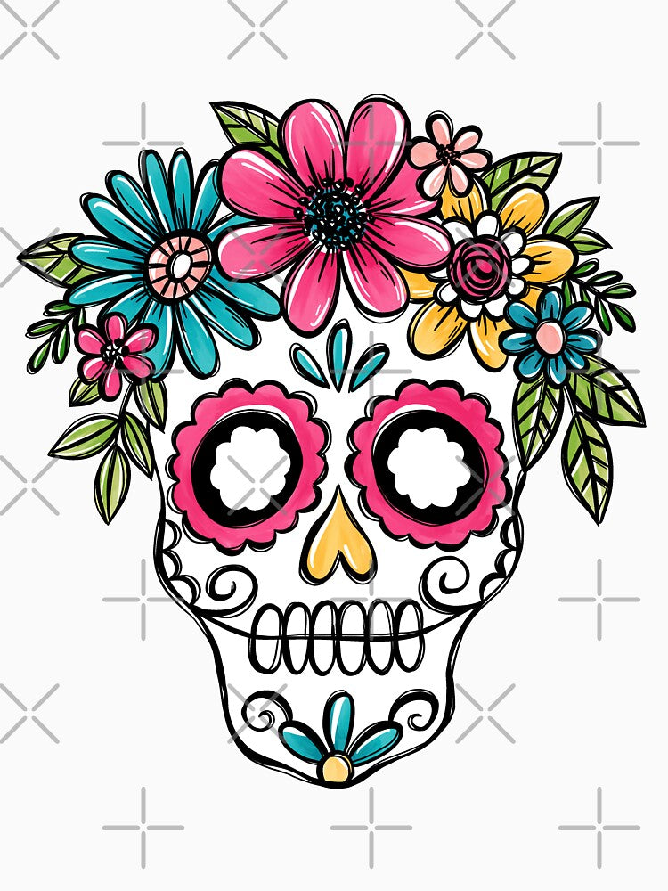 Sugar skull floral by WildPilotLLC