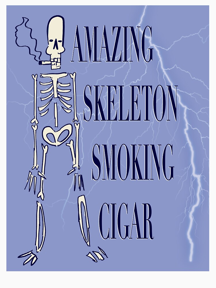 Amazing Skeleton Smoking Cigar by Hugodotcom