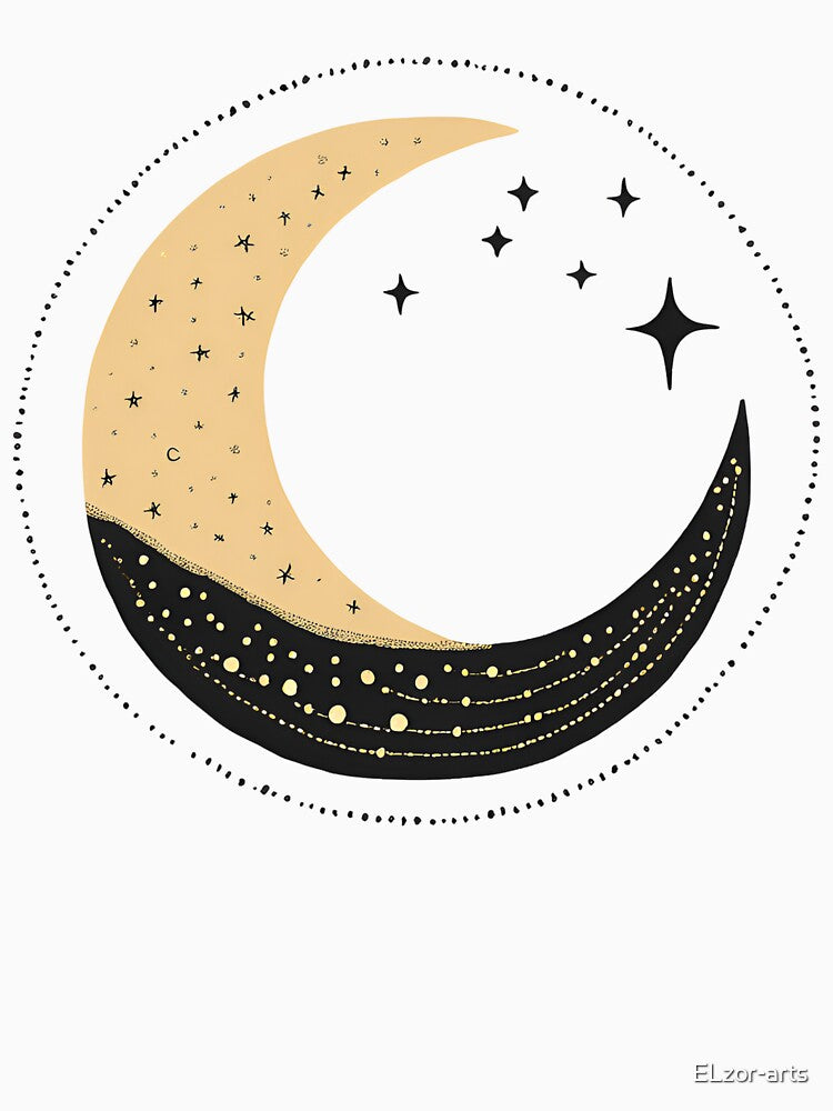Boho Moon & Stars by ELzor Arts