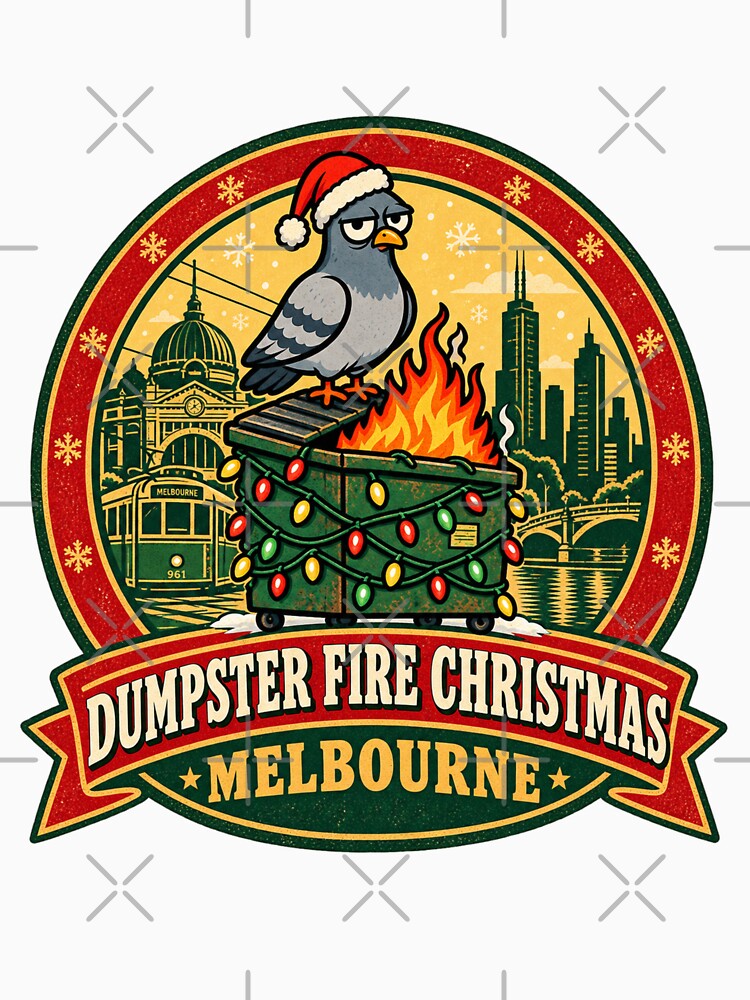 Dumpster Fire Christmas Melbourne Shirt – Funny Pigeon Tram Holiday Design by Globalcitytees