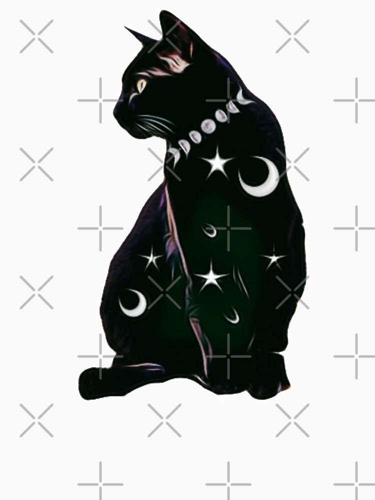Black Cat Moon and Stars by VoniBlue