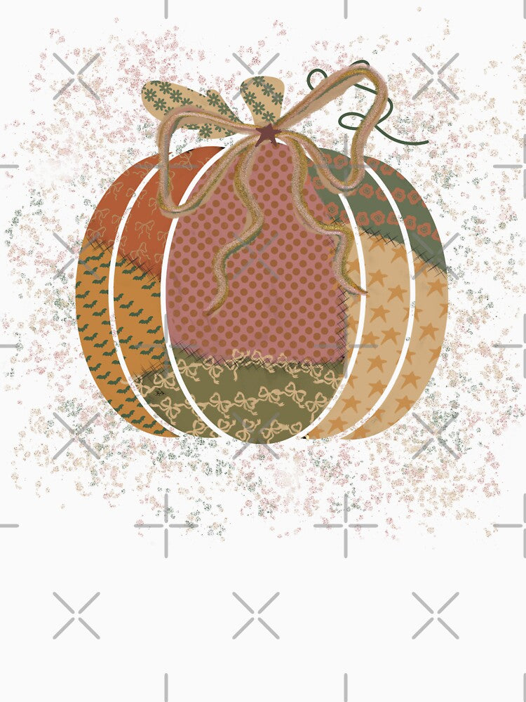 Rustic Patchwork Pumpkin – Vintage Fall Farmhouse Aesthetic by baucestudio