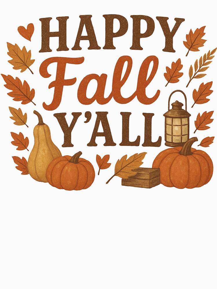 Happy Fall Yall Vintage Autumn Design by Iuqiune