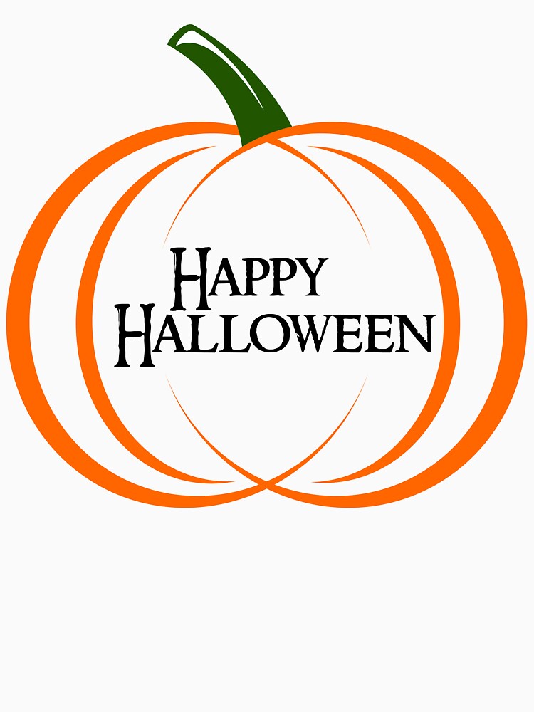 Happy Halloween Pumpkin with Centered Black Text by Risa-C