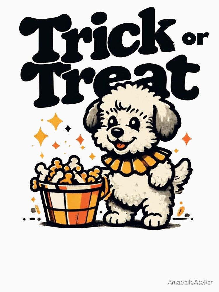 Trick or Treat Spooky Pet Cute Halloween Dog by AmabelleAtelier