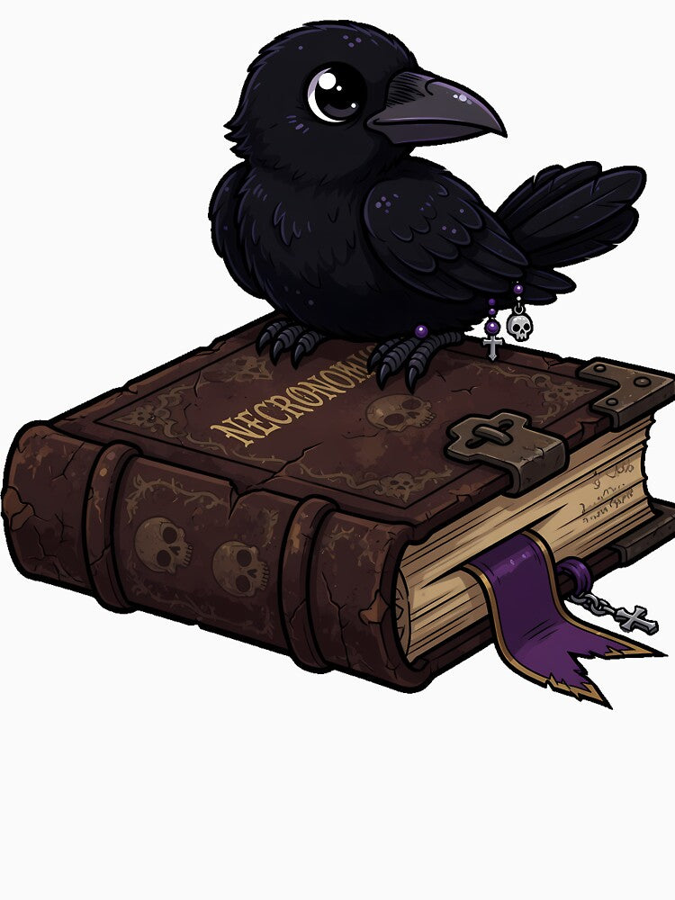 Crow on Ancient Tome by IllumeInk