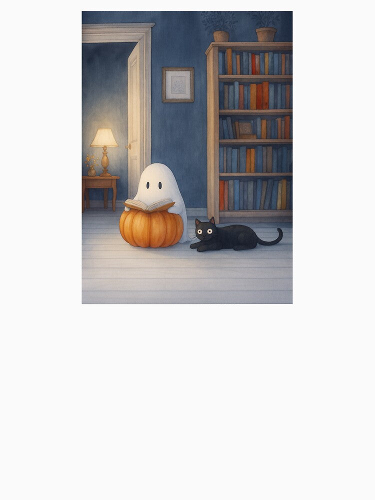 Reading Ghost Cat Halloween by Mirandalab
