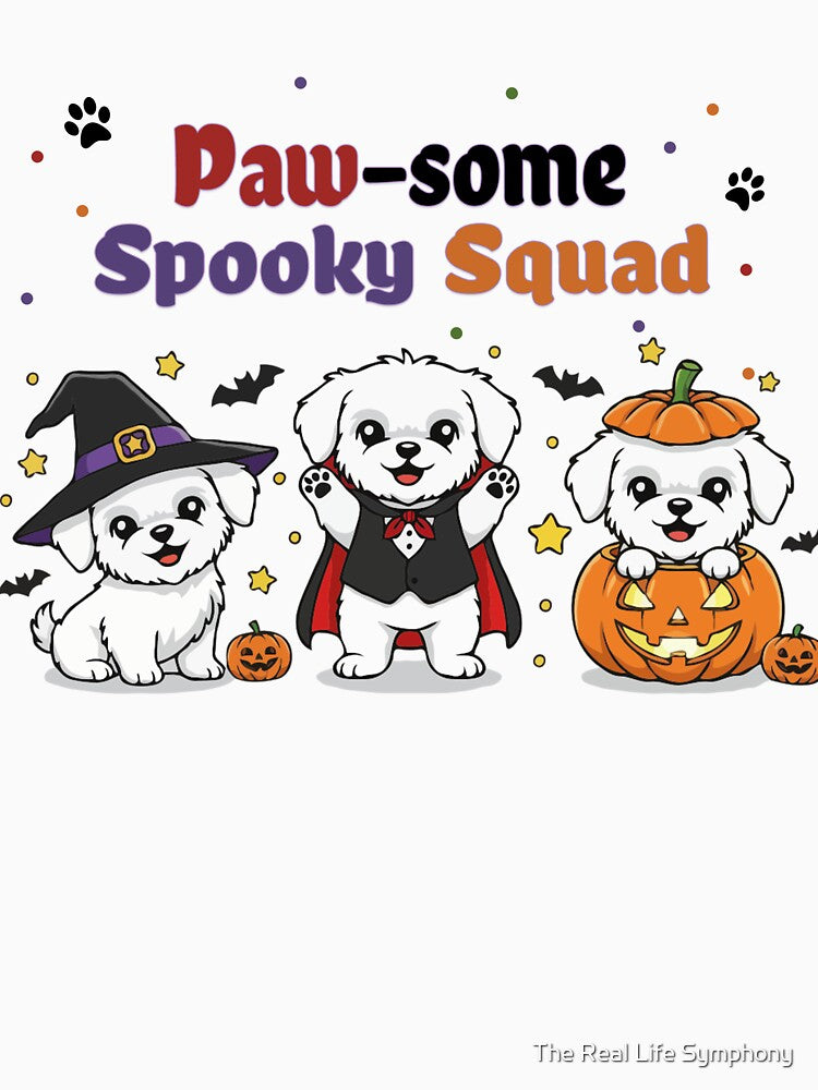 Pawsome Spooky Squad – Cute Maltese Halloween by The Real Life Symphony