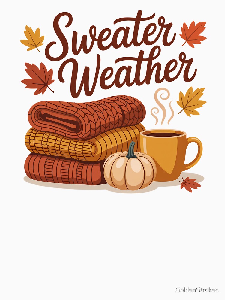 Sweater Weather Cozy Fall Coffee and Pumpkins by Working Pajama