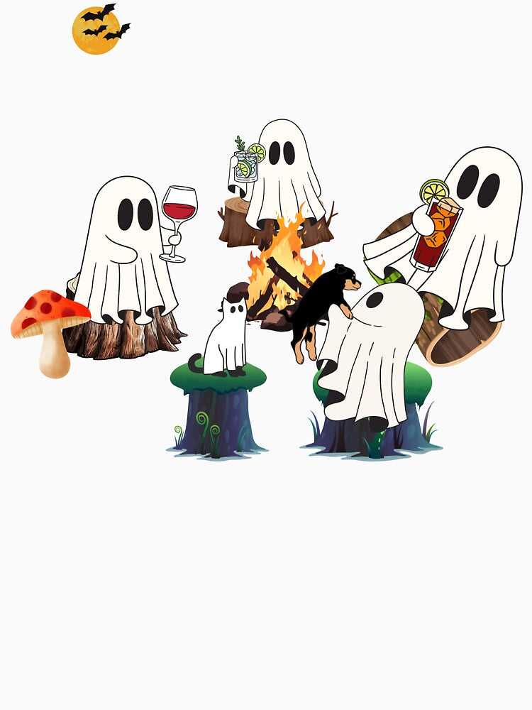 Cute Ghost Camping Design Spooky Season Outdoors Gift For Camp Lover Spooky Ghosts by CCKimShop