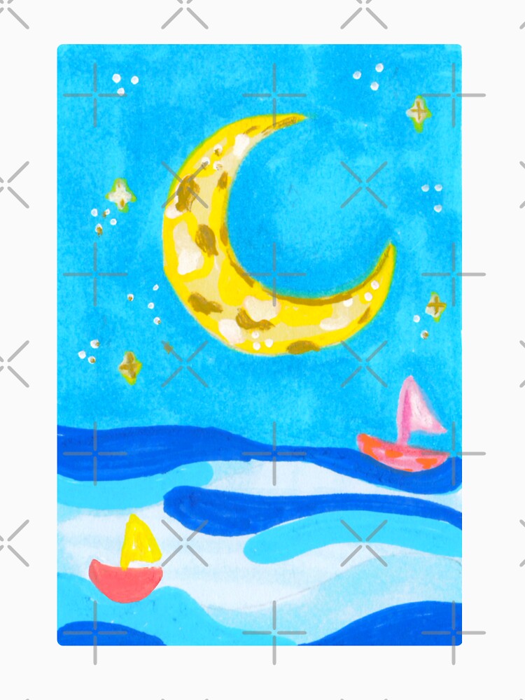 Moon Art Painting | Celestial Painting | Starry Night | by artmycatlikes