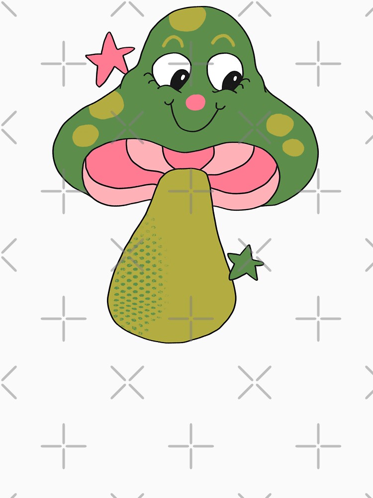 Happy Face Retro Mushroom (Green) by yellowflowerhut