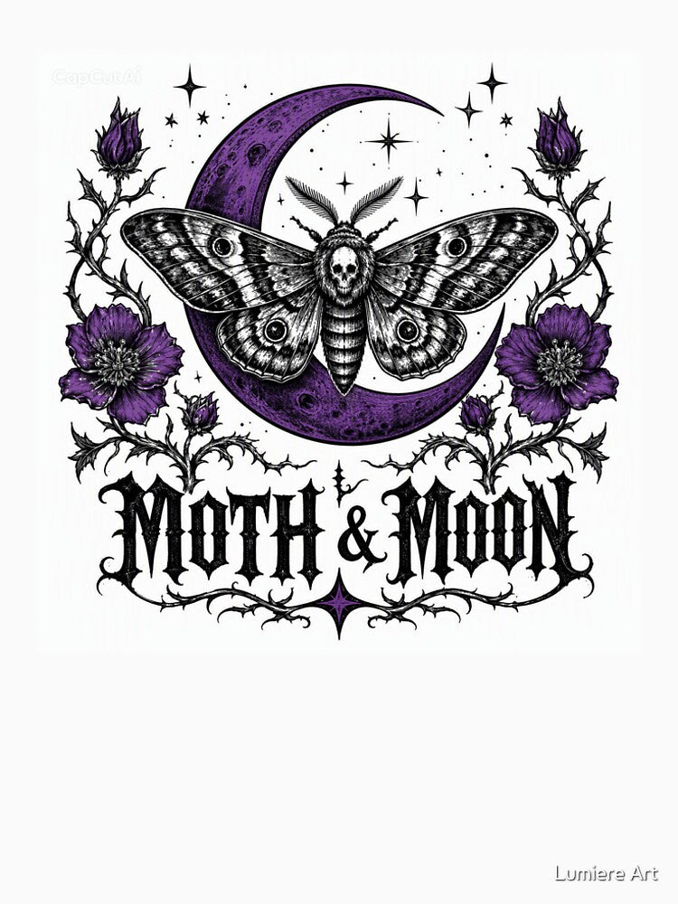MOTH & MOON - Gothic Moth by Lumiere Art