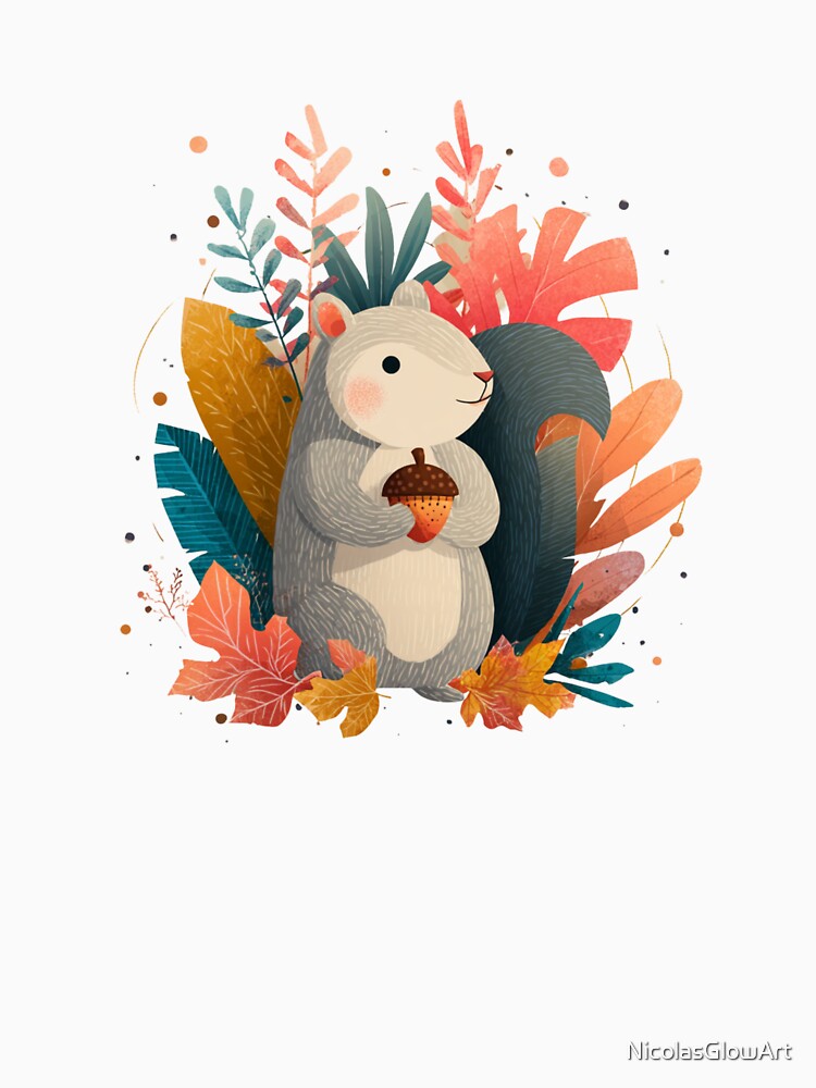 Autumn Squirrel | T-Shirt by NicolasGlowArt