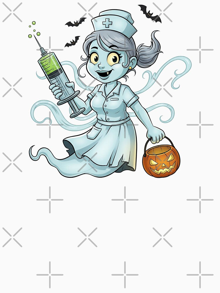 Ghost Nurse | Spookily Caring and Whimsically Haunting Medical Graphic by Tw1nsAIArt