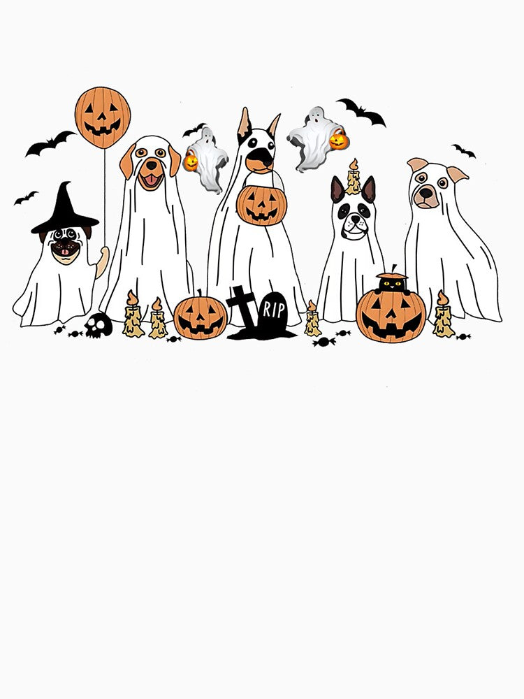 Ghost Dog Retro Spooky Season Halloween by Masaw
