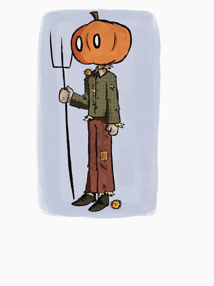 Pumpkin Scarecrow With Background by aquastarcove