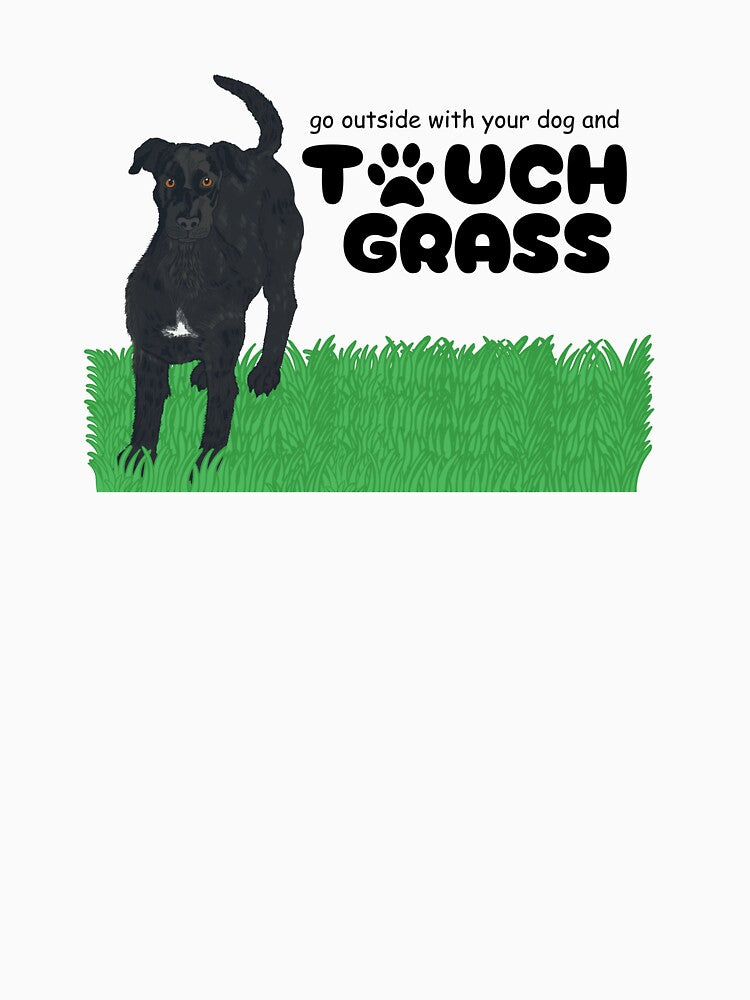 Black Lab Mix Touch Grass Graphic by DreamyDiversion