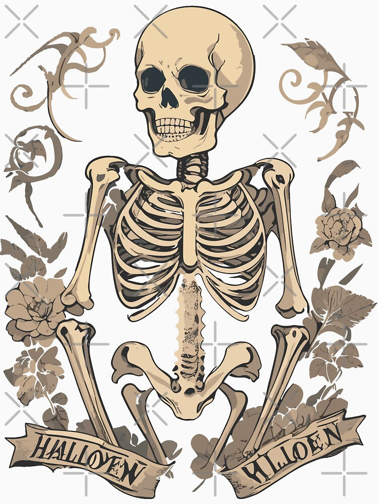 Vintage halloween skeleton t-shirt by Sesame1195