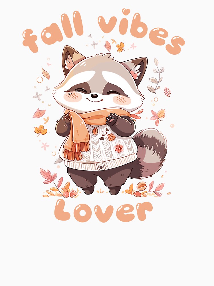 Fall Vibes Lover, Fall Raccoon by KIBBYKO