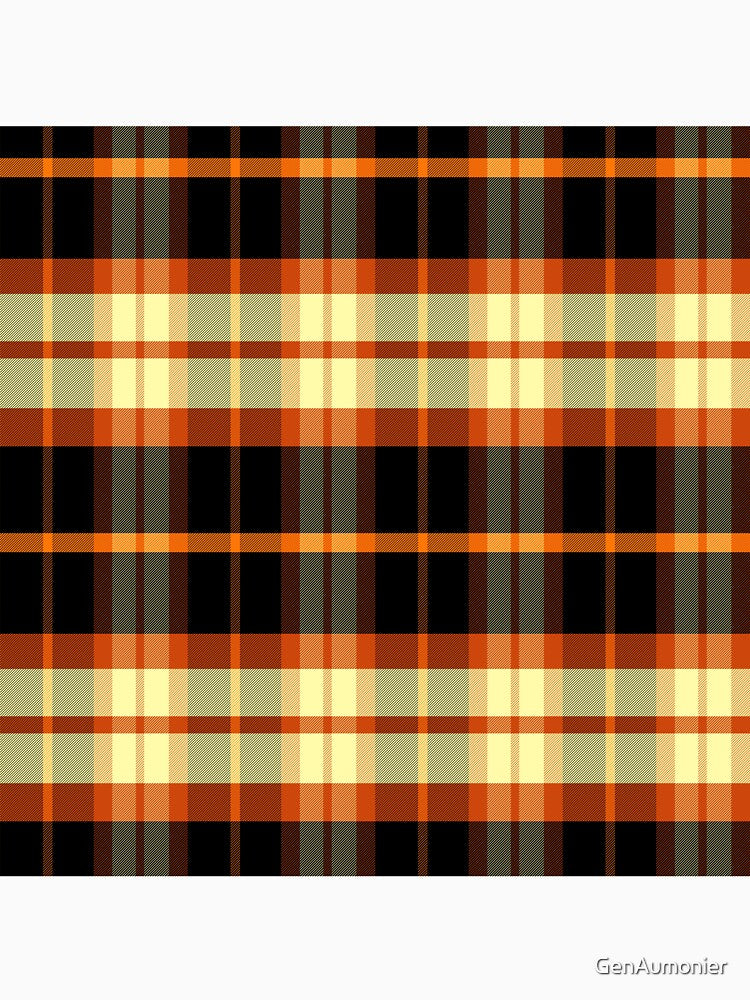 Autumn Aesthetic Ossian 1 Hand Drawn Textured Plaid Pattern by GenAumonier