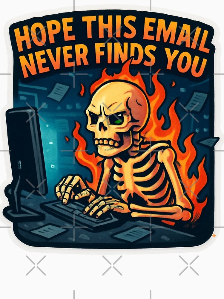 A cartoon flaming skeleton typing!!!... tshirt by anandsiva2703