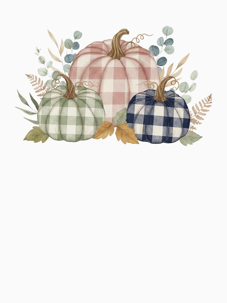 Rustic Gingham Pumpkins – Fall Harvest Aesthetic by IvyDesignShop