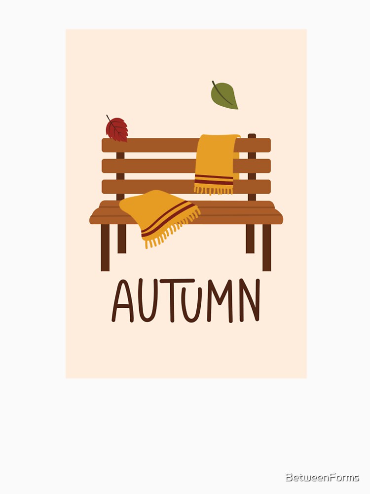 Cozy Autumn Park Bench Cozy Blanket by BetweenForms