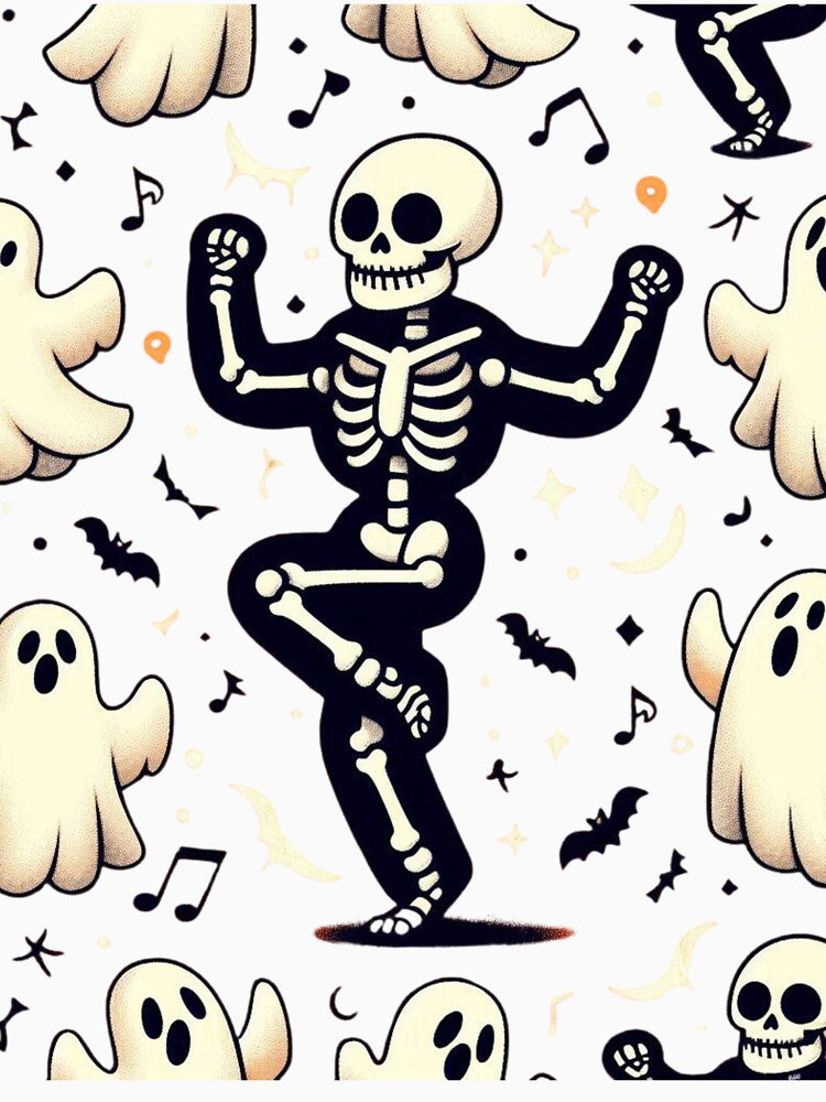 "Skeleton Dancing with the Little Ghosts" by taworn