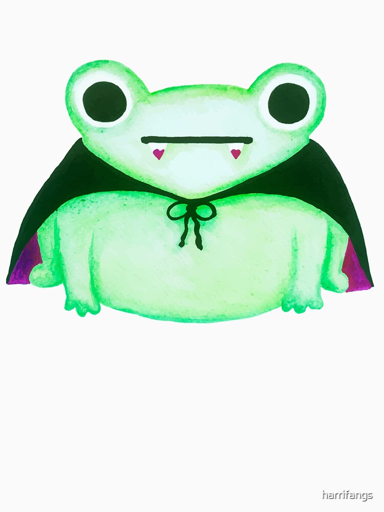 Cute Halloween Vampire Frog Watercolor Painting by harrifangs