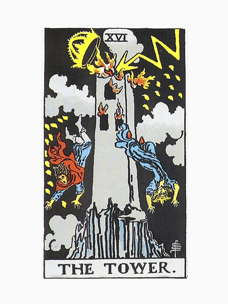 The Tower Tarot Card Xvi Vintage by DuyHerry