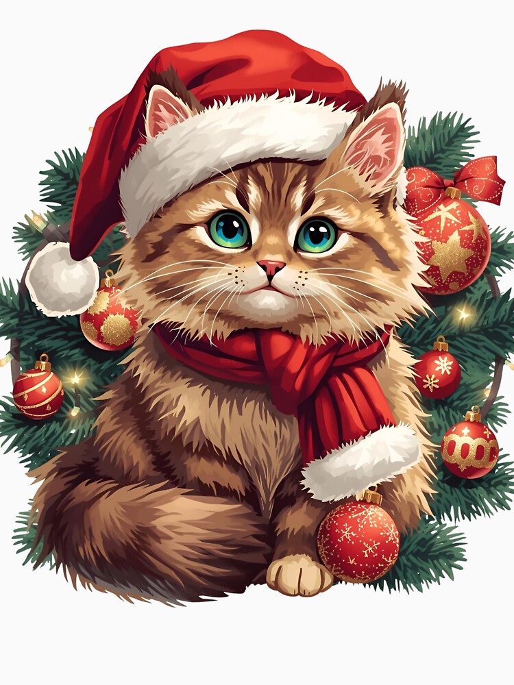 Christmas Cat – Cute Santa Kitty Holiday Design by Activity01