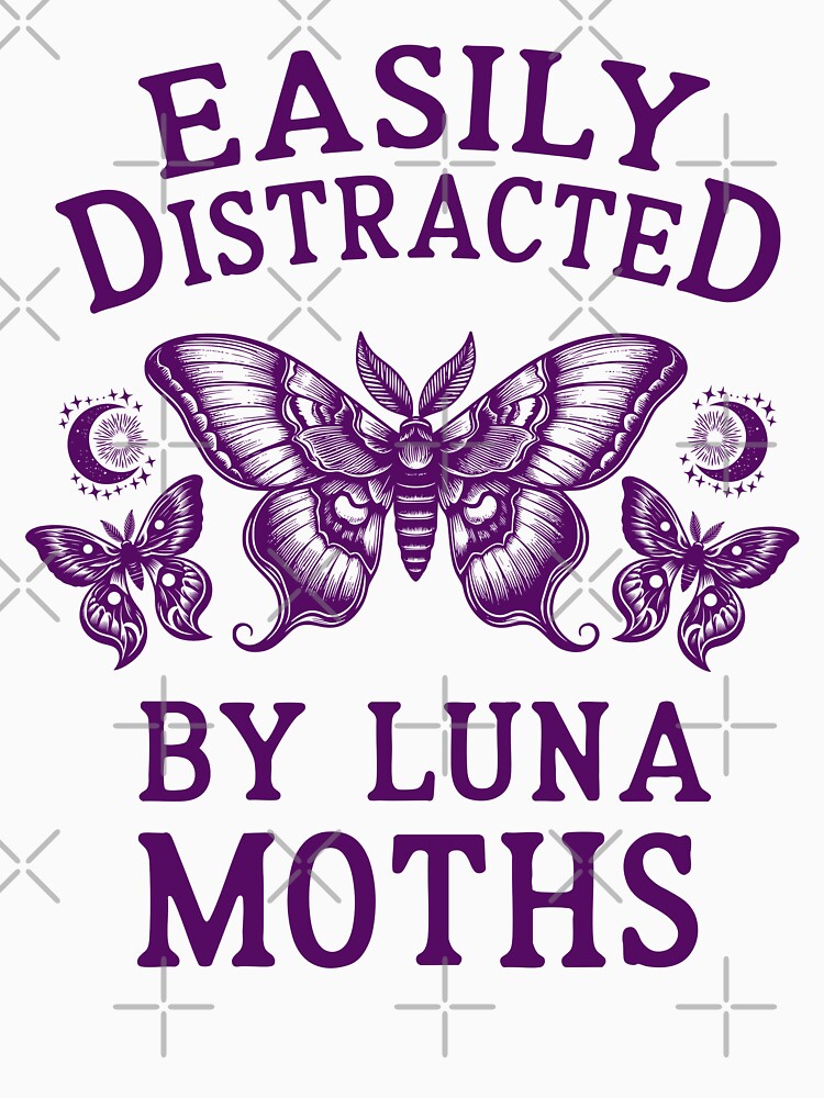 Easily Distracted by Moths Dark Academia Gothic Vintage Art by Dmetalx Art Apparel