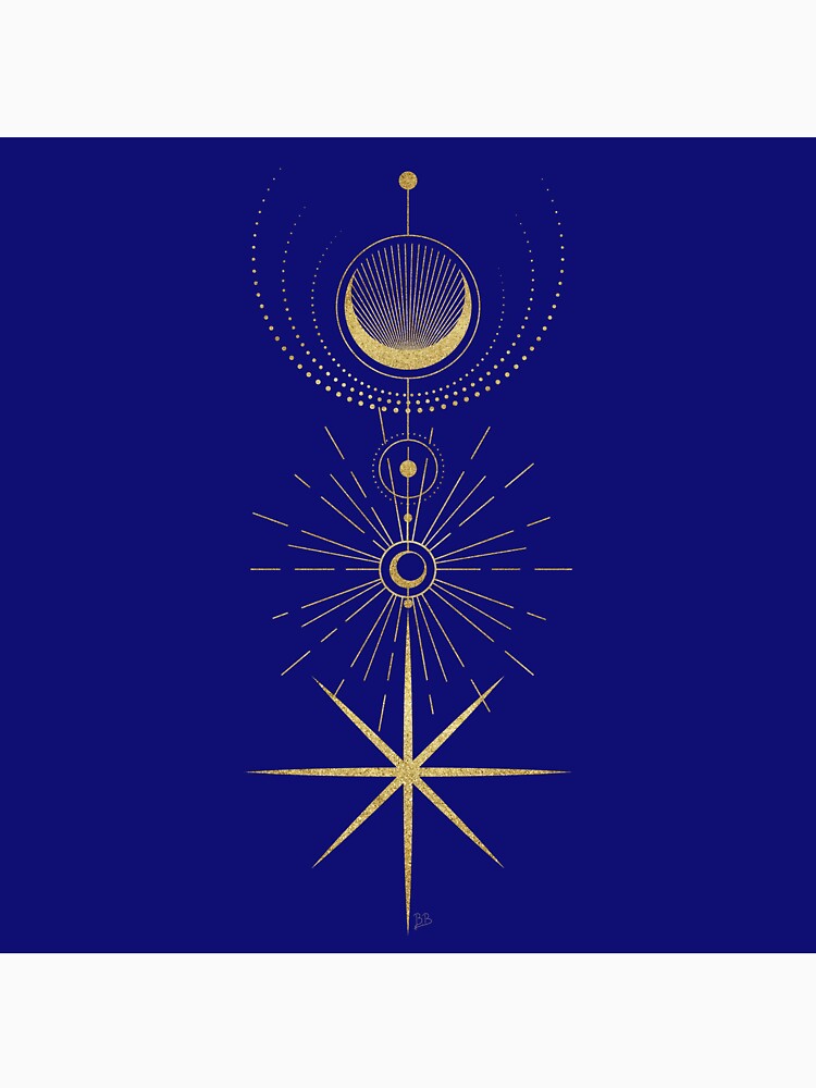 Golden star and moon by Béatrice Bisiaux by BEATRICE BISIAUX