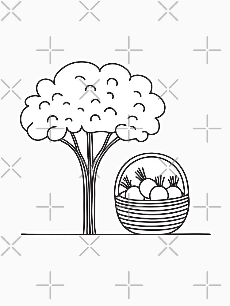 Turnips Beside Tree Harvest Basket by rasagamastore