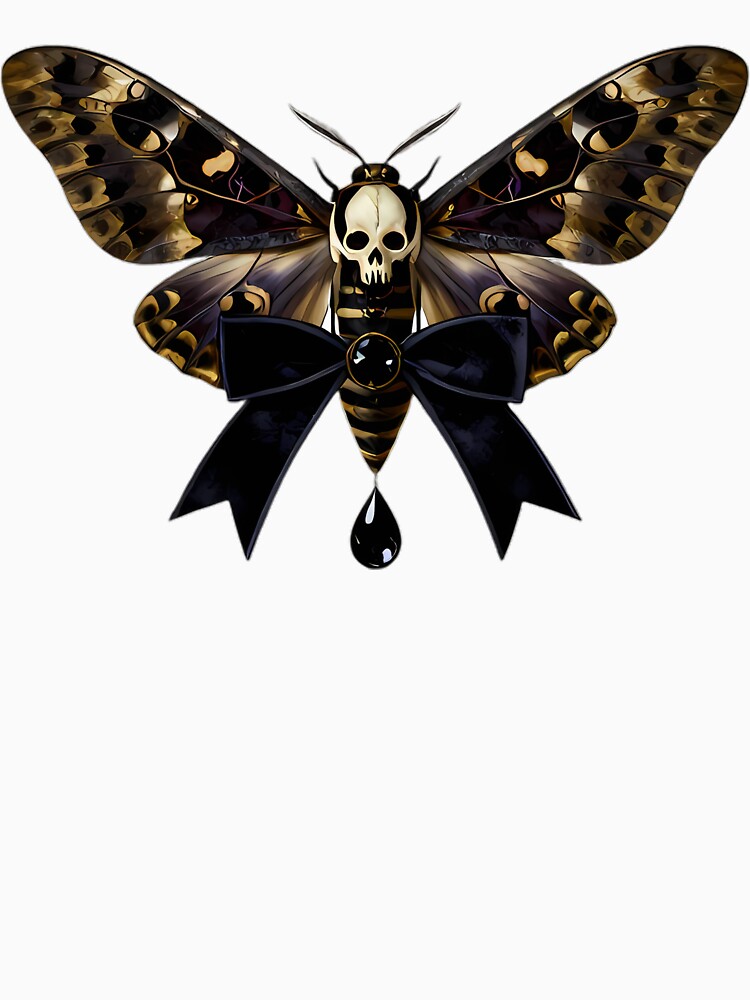 Gothic Deaths Head Hawkmoth Mourning Ribbon by IllumeInk