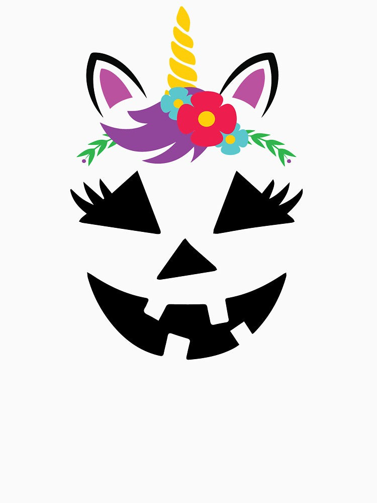 Girl Jack o Lantern Cute Unicorn Girl Pumpkin Face Halloween Gifts Ideas by clothesy7