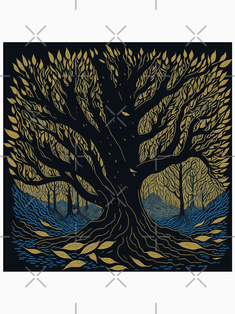 Autumn Old Trees Falling Leaves by GraphicsClub