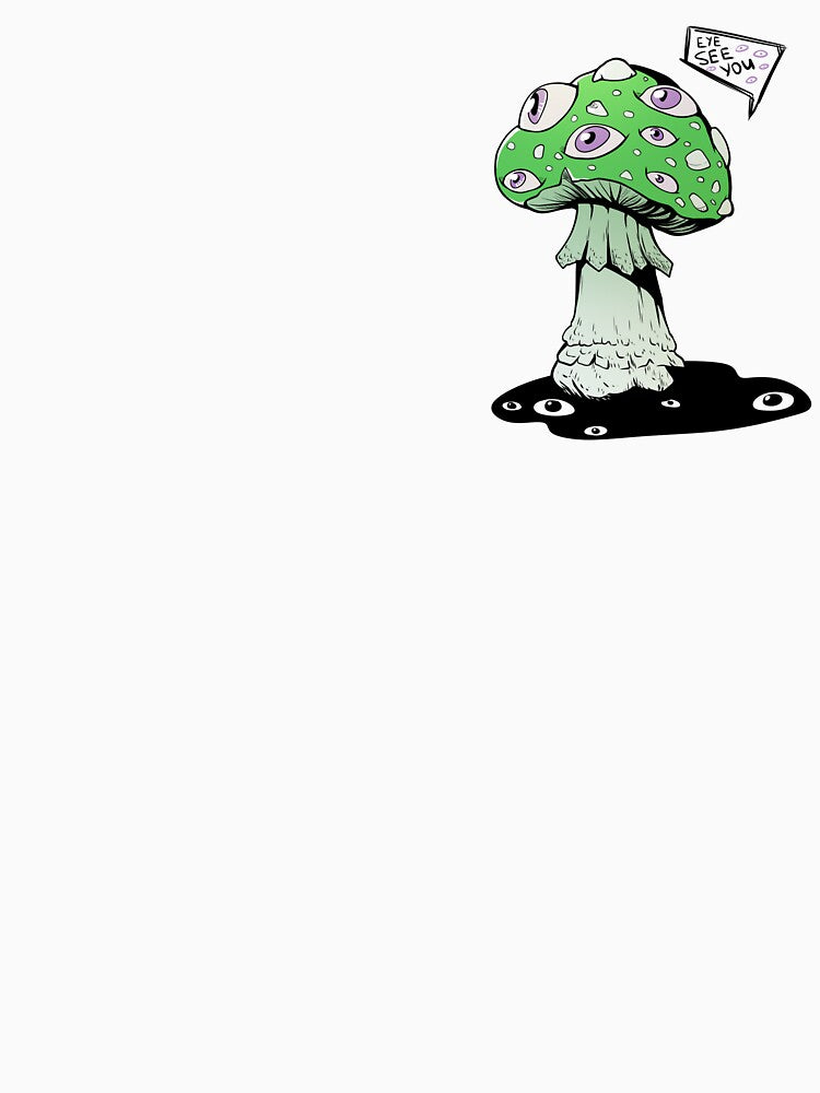 Poisonous acid neon green mushroom with purple eyes by MalkyTea