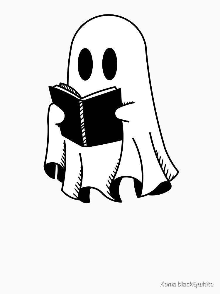 ghost reading by Kama black&white