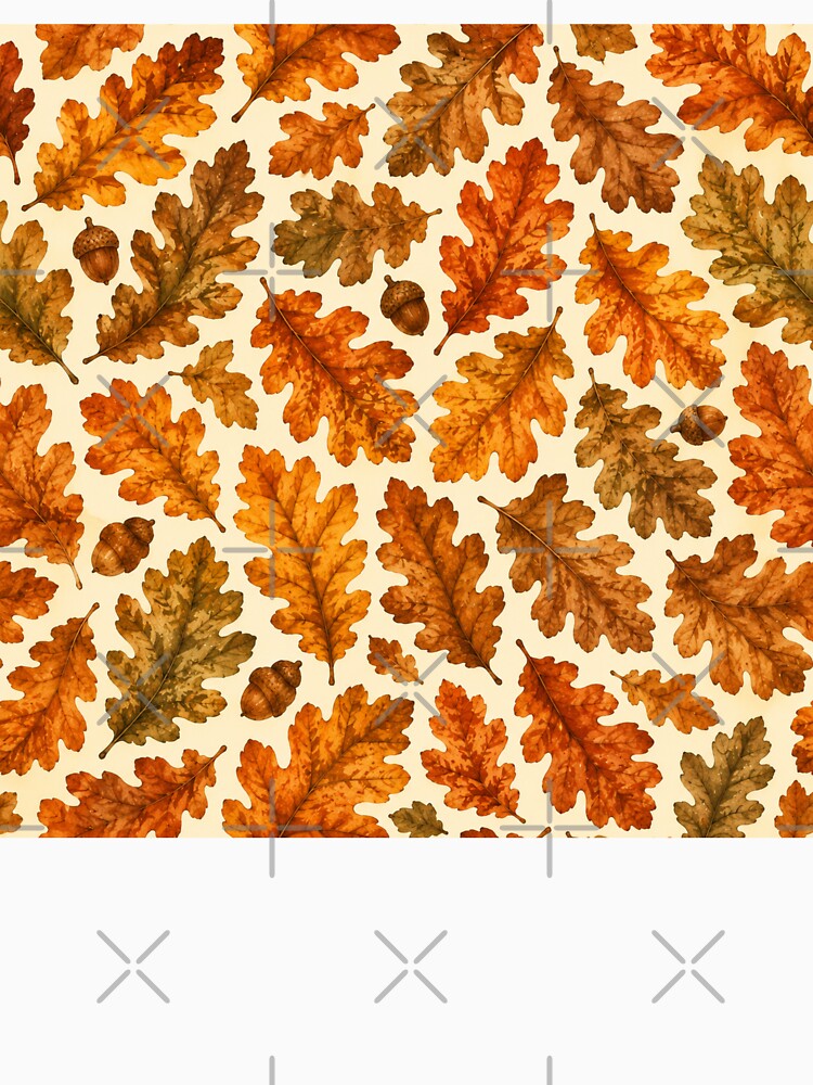 Autumn Oak Leaves Pattern | Fall Foliage Seamless Botanical Design | Cozy Nature Aesthetic by DreamPixelPrint