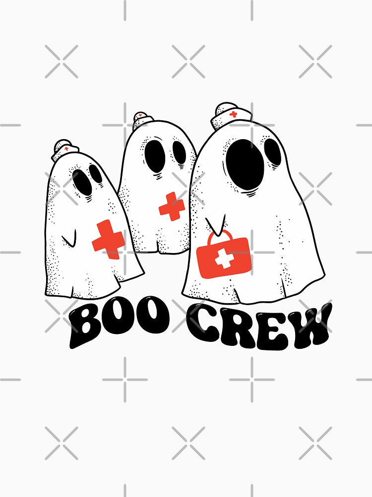 Boo Boo Funny Crew Halloween Doctor Nurse Nursing Boo Ghost design by Merchking1