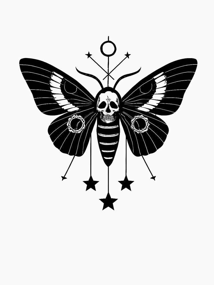 Mystic Moth Gothic Nature Black Design by VinciLab