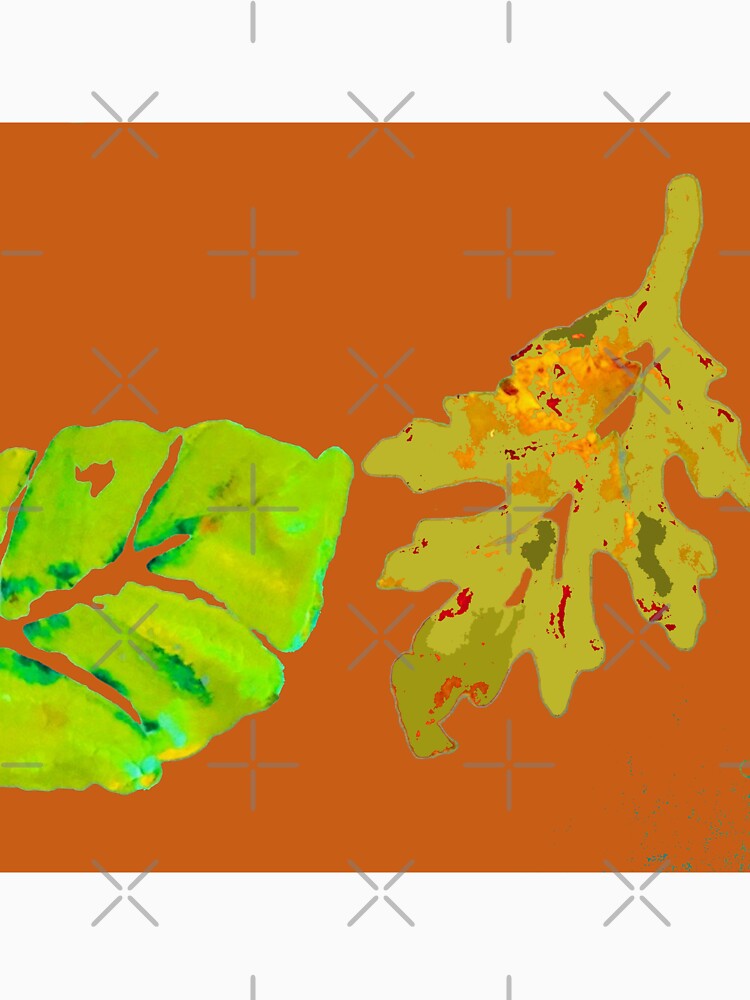 Fall Leaves painting with orange background by djrunnels